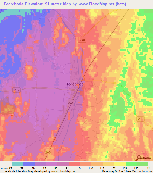 Toereboda,Sweden Elevation Map