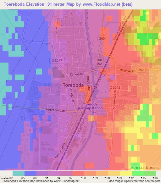 Toereboda,Sweden Elevation Map