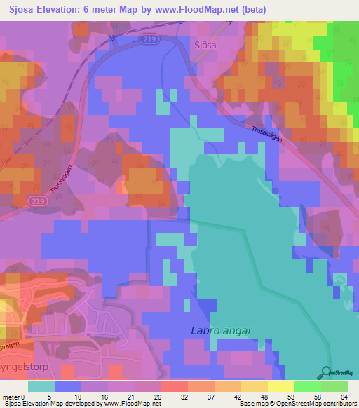 Sjosa,Sweden Elevation Map