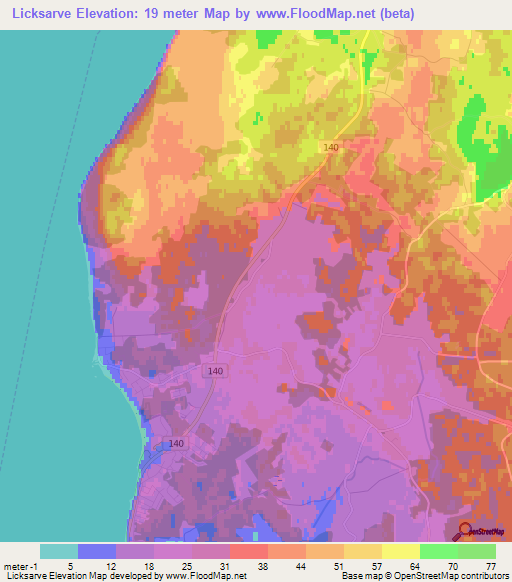 Licksarve,Sweden Elevation Map