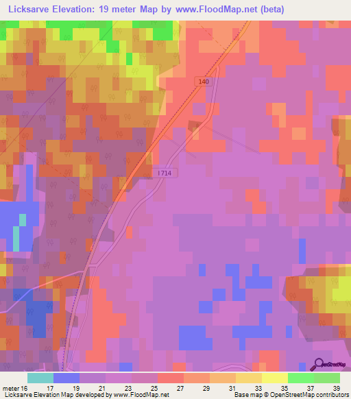 Licksarve,Sweden Elevation Map