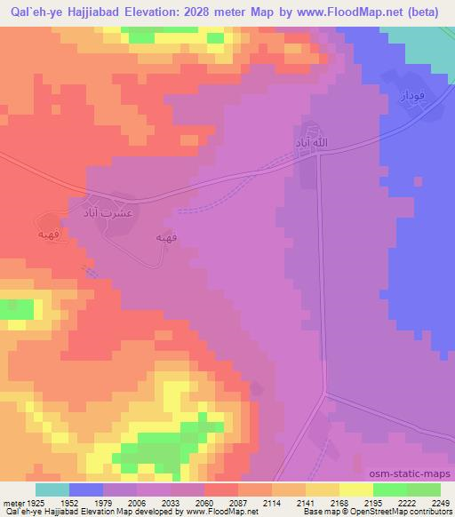 Qal`eh-ye Hajjiabad,Iran Elevation Map