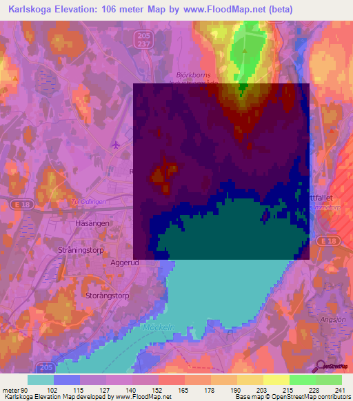 Karlskoga,Sweden Elevation Map