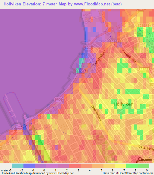 Hollviken,Sweden Elevation Map