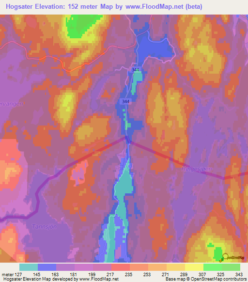 Hogsater,Sweden Elevation Map