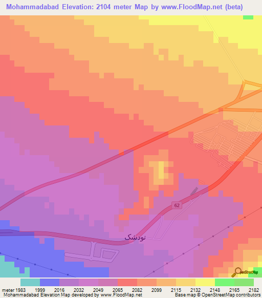 Mohammadabad,Iran Elevation Map