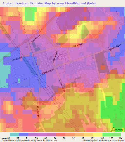 Grabo,Sweden Elevation Map