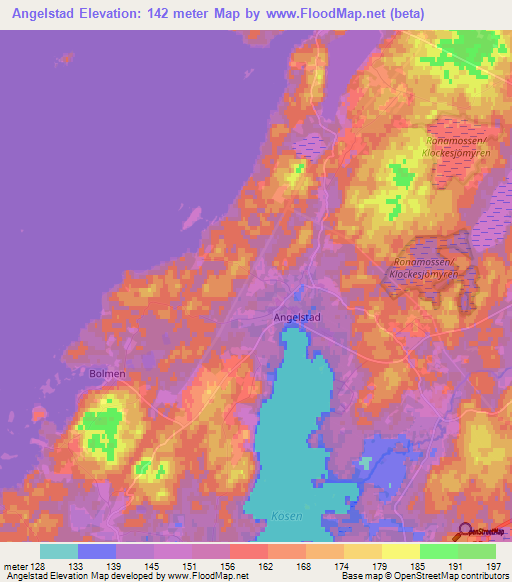 Angelstad,Sweden Elevation Map