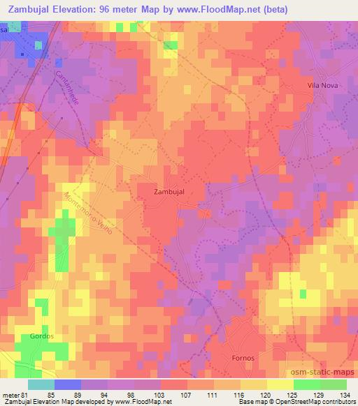 Zambujal,Portugal Elevation Map