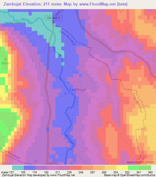 Zambujal,Portugal Elevation Map