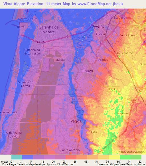 Vista Alegre,Portugal Elevation Map