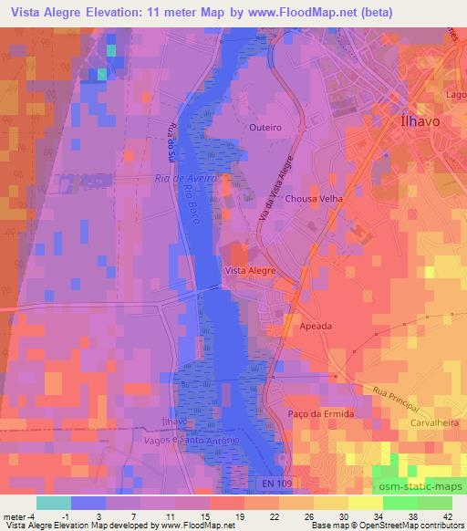 Vista Alegre,Portugal Elevation Map