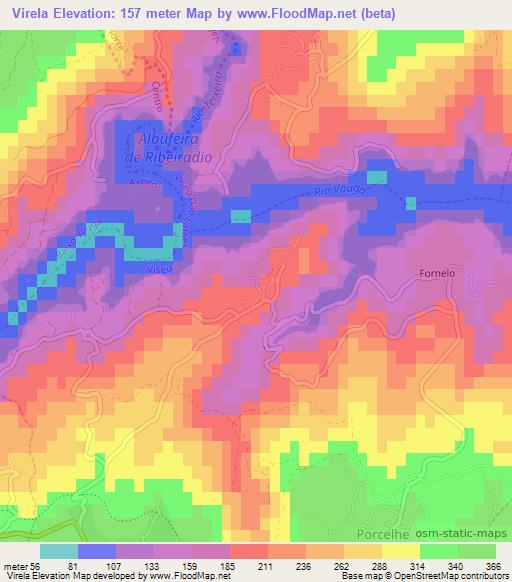 Virela,Portugal Elevation Map