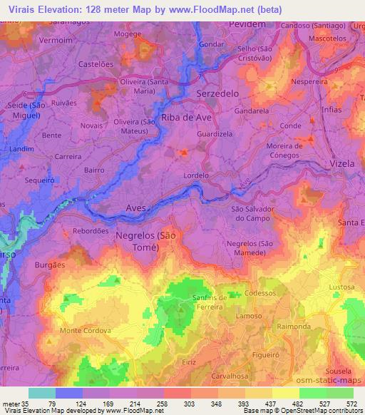 Virais,Portugal Elevation Map