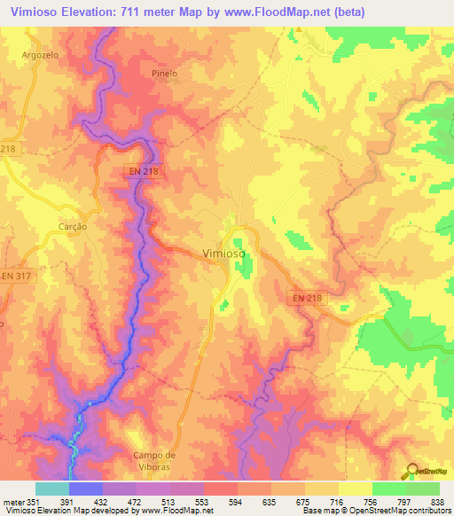 Vimioso,Portugal Elevation Map