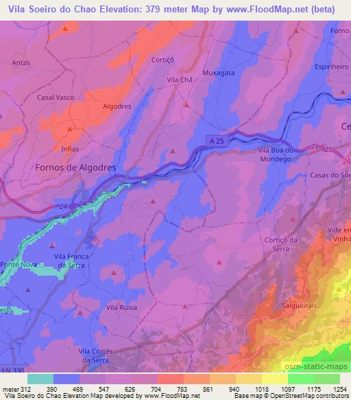 Vila Soeiro do Chao,Portugal Elevation Map