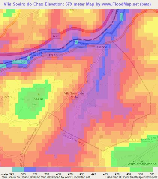 Vila Soeiro do Chao,Portugal Elevation Map