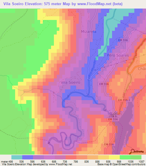 Vila Soeiro,Portugal Elevation Map