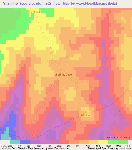 Vilarinho Seco,Portugal Elevation Map