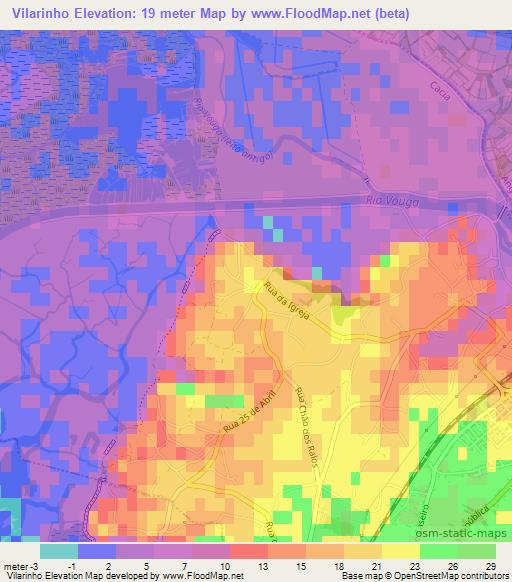 Vilarinho,Portugal Elevation Map