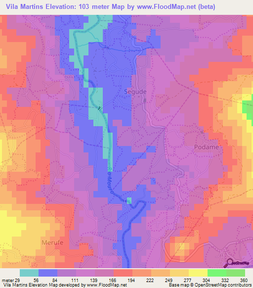 Vila Martins,Portugal Elevation Map