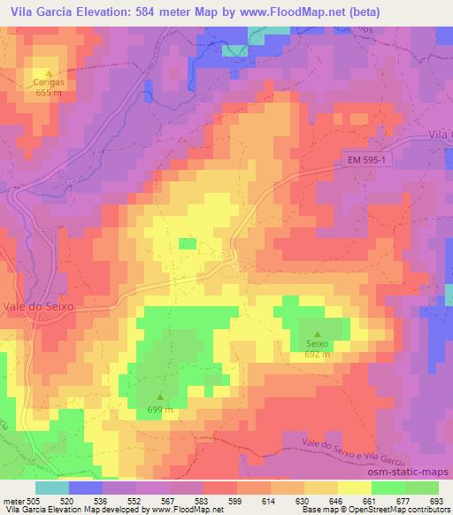 Vila Garcia,Portugal Elevation Map