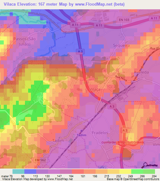 Vilaca,Portugal Elevation Map