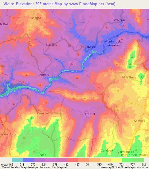 Vieiro,Portugal Elevation Map