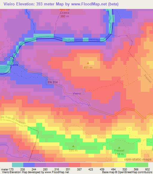 Vieiro,Portugal Elevation Map