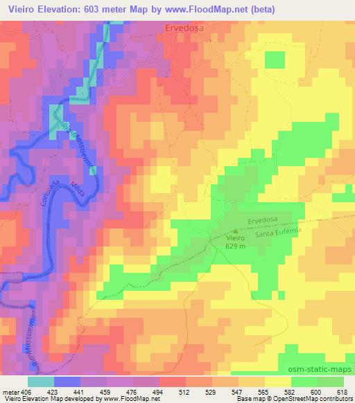 Vieiro,Portugal Elevation Map