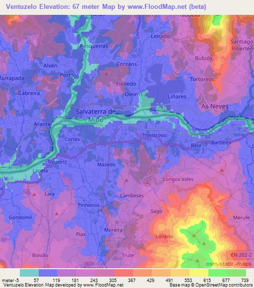 Ventuzelo,Portugal Elevation Map
