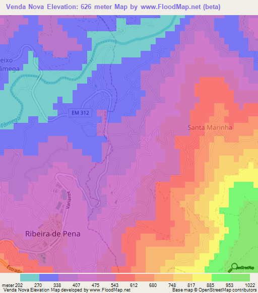 Venda Nova,Portugal Elevation Map