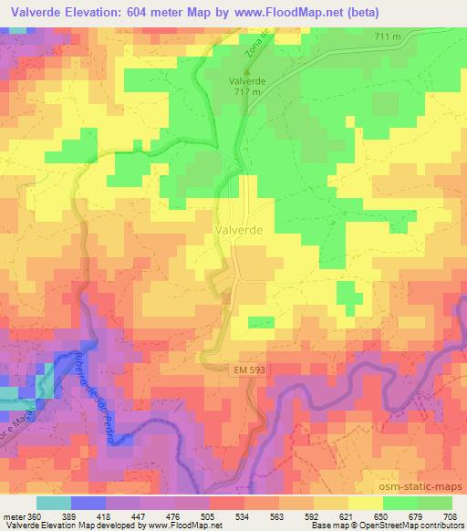 Valverde,Portugal Elevation Map