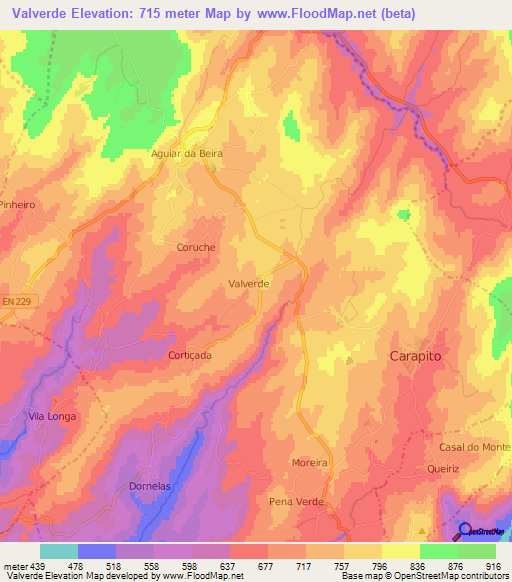 Valverde,Portugal Elevation Map