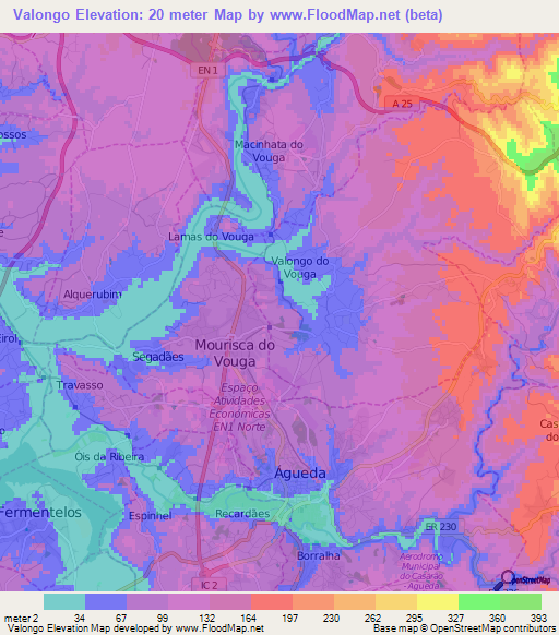 Valongo,Portugal Elevation Map