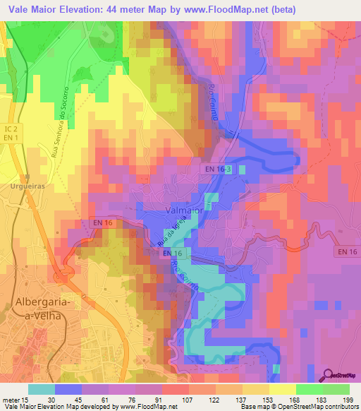 Vale Maior,Portugal Elevation Map