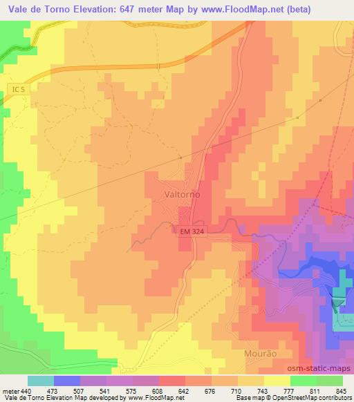 Vale de Torno,Portugal Elevation Map