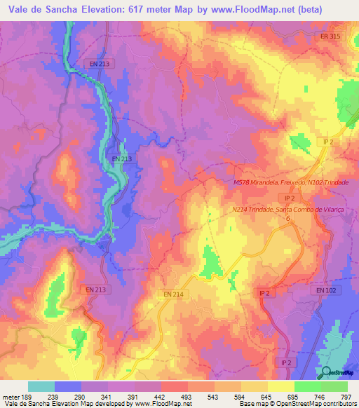 Vale de Sancha,Portugal Elevation Map