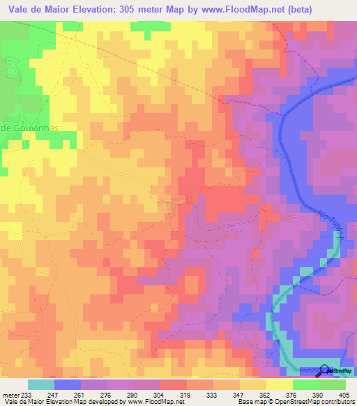 Vale de Maior,Portugal Elevation Map