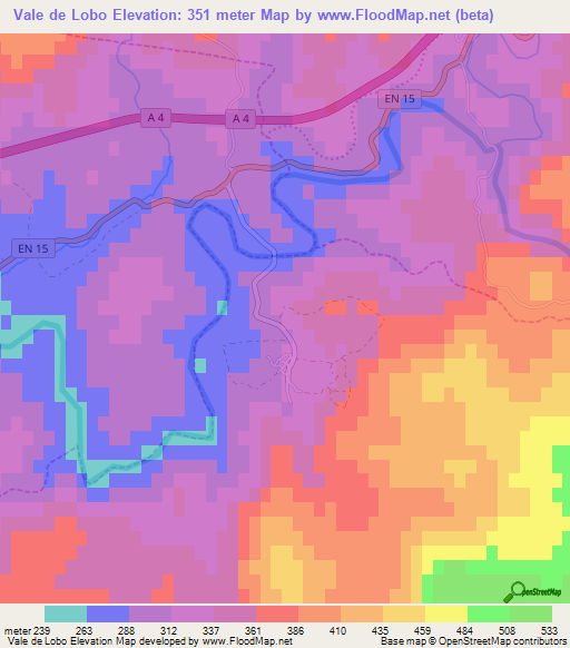 Vale de Lobo,Portugal Elevation Map
