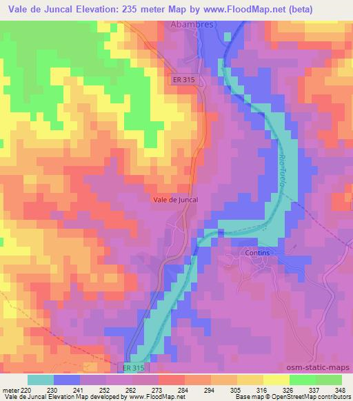Vale de Juncal,Portugal Elevation Map