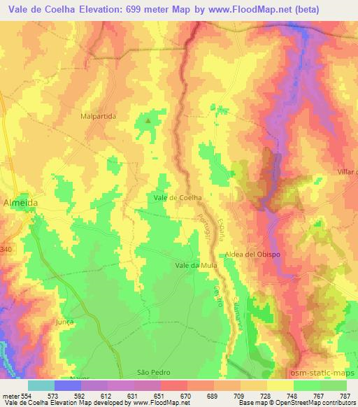 Vale de Coelha,Portugal Elevation Map