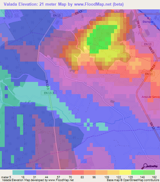 Valada,Portugal Elevation Map