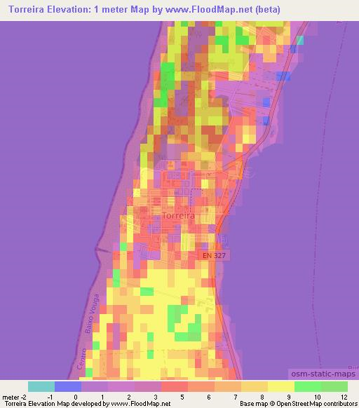 Torreira,Portugal Elevation Map