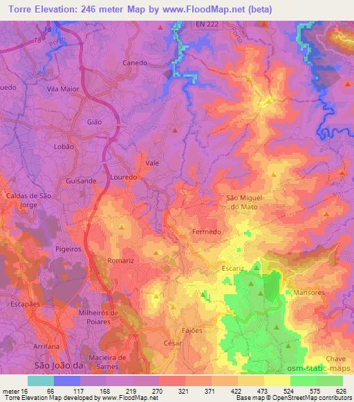Torre,Portugal Elevation Map