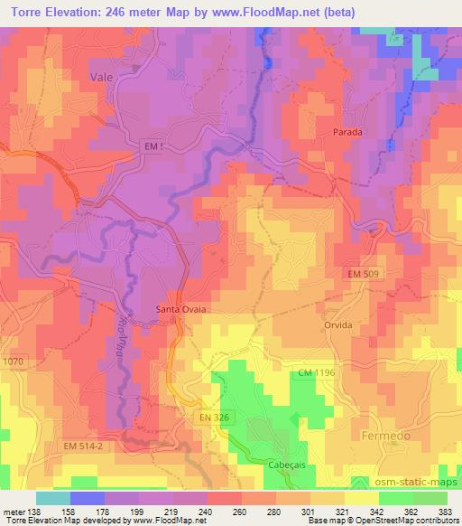 Torre,Portugal Elevation Map