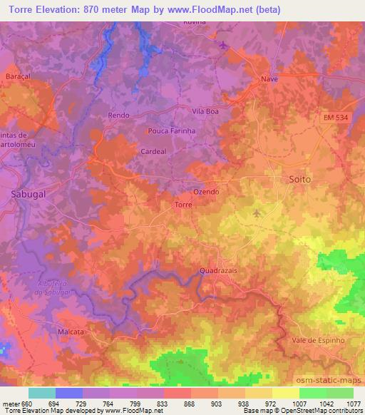 Torre,Portugal Elevation Map