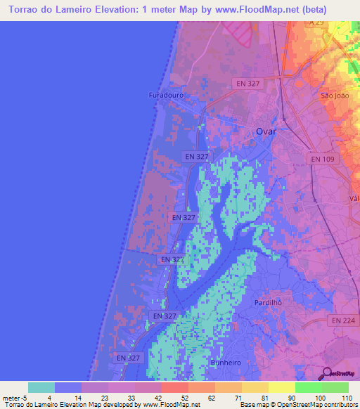 Torrao do Lameiro,Portugal Elevation Map