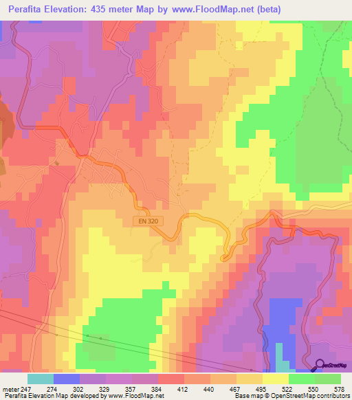 Perafita,Portugal Elevation Map