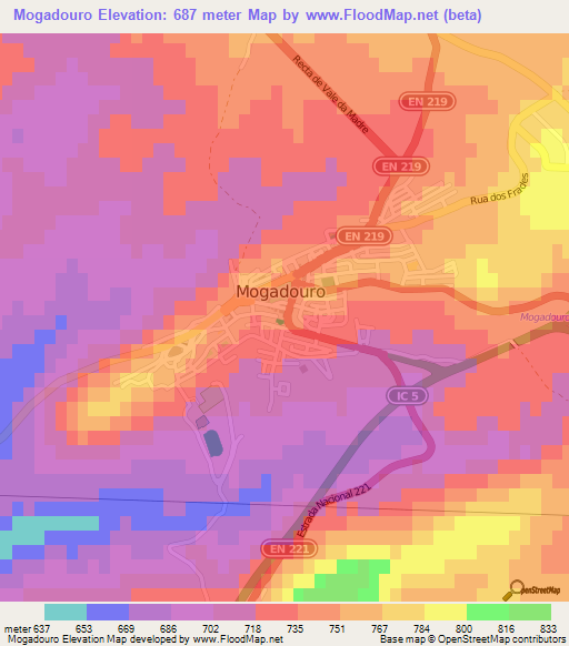 Mogadouro,Portugal Elevation Map
